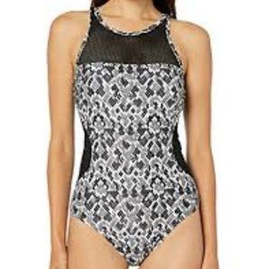 Coastal Blue Women's One Piece Swimsuit Snakeskin